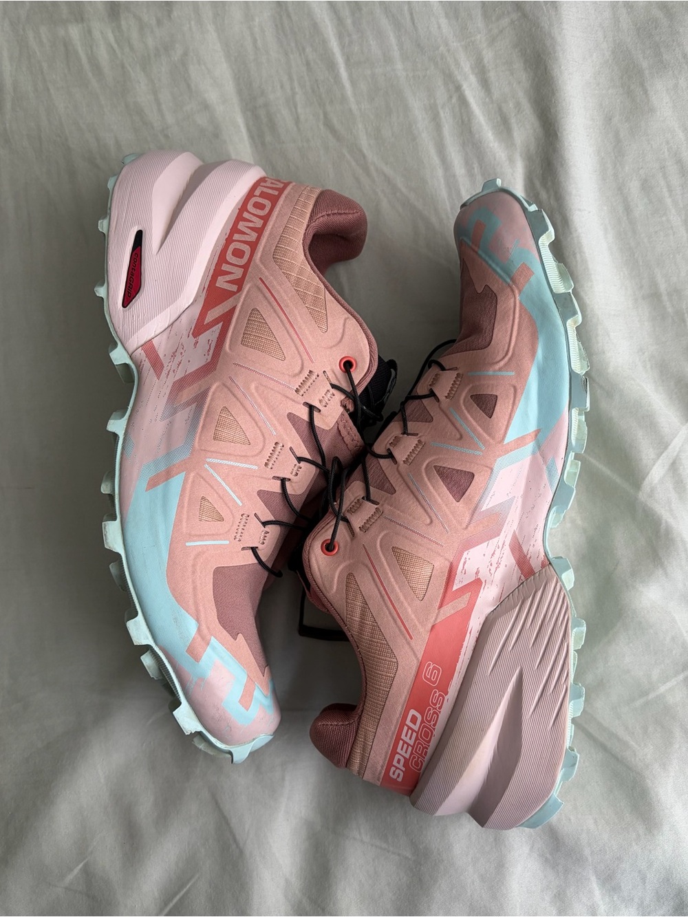 Salomon Speedcross 6 trail running shoes pink and blue women’s size 8 - Picture 2 of 5